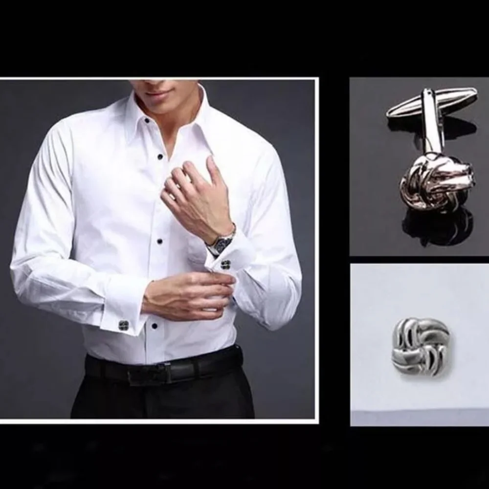 Stainless Steel Classic Round Knot Cufflinks
